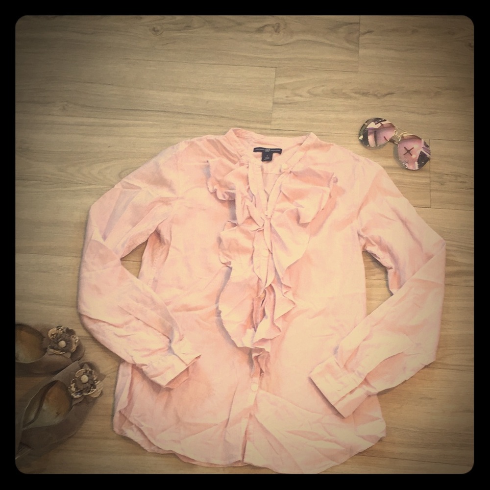 Gap Button Down Ruffle Top